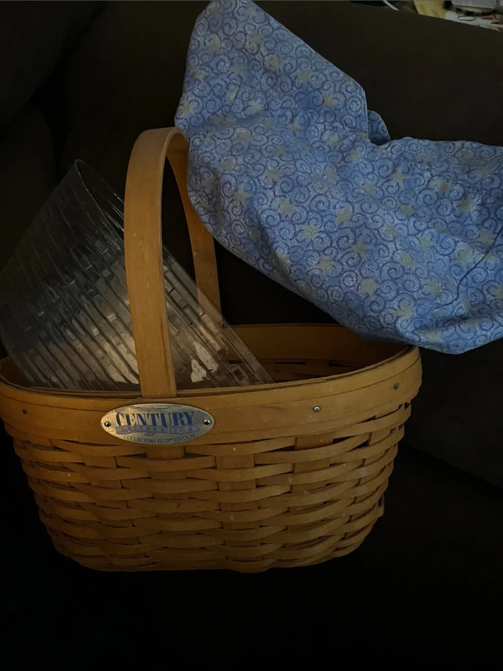 Longaberger Century Woven Picnic Basket - Natural Wood